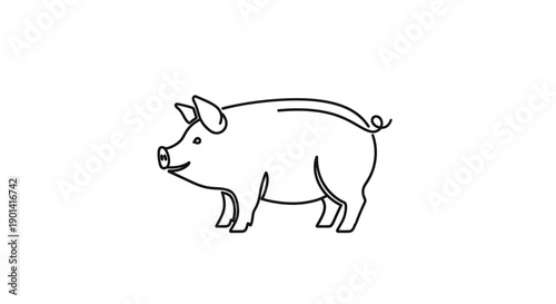 Cartoon Pig Illustration for Kids Educational Materials and Creative Designs