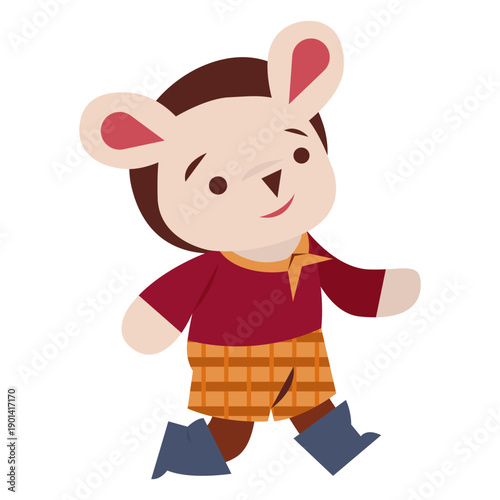 Cute dressed mouse character