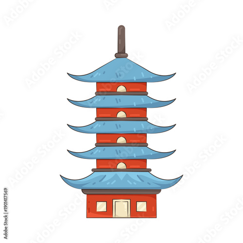 Illustration of Japanese Pagoda