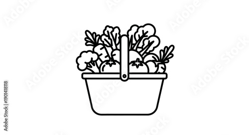 Colorful Healthy Vegetable Garden Basket Filled With Fresh Produce