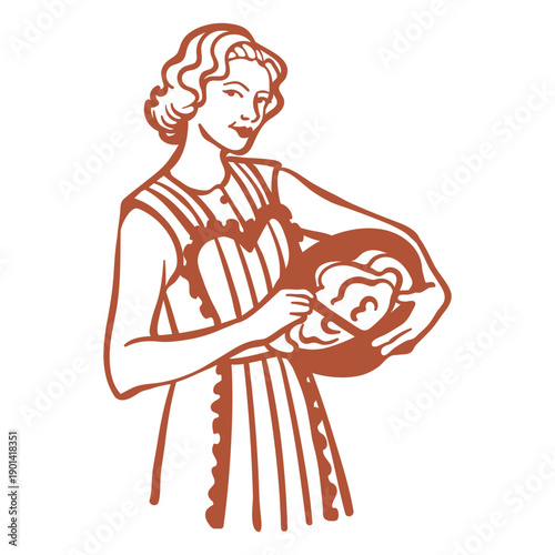 50s lady baking