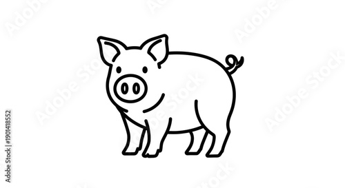 Cute Cartoon Pig Illustration for Kids and Children's Books