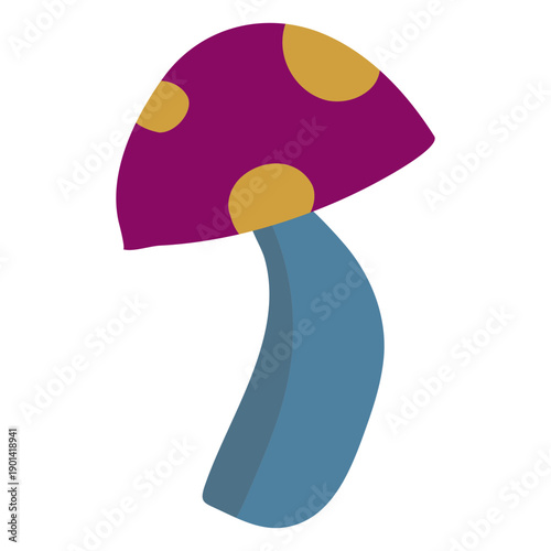 Purple and yellow mushroom