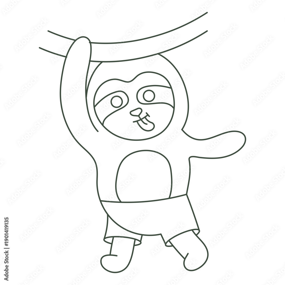 Naklejka premium Jungle sloth stroke