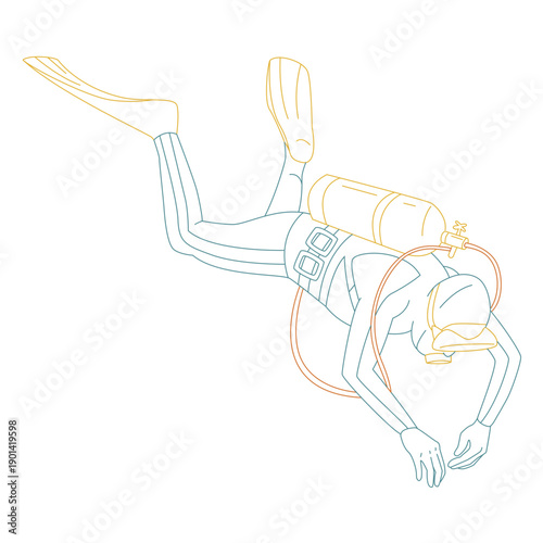 Simple scuba dive people