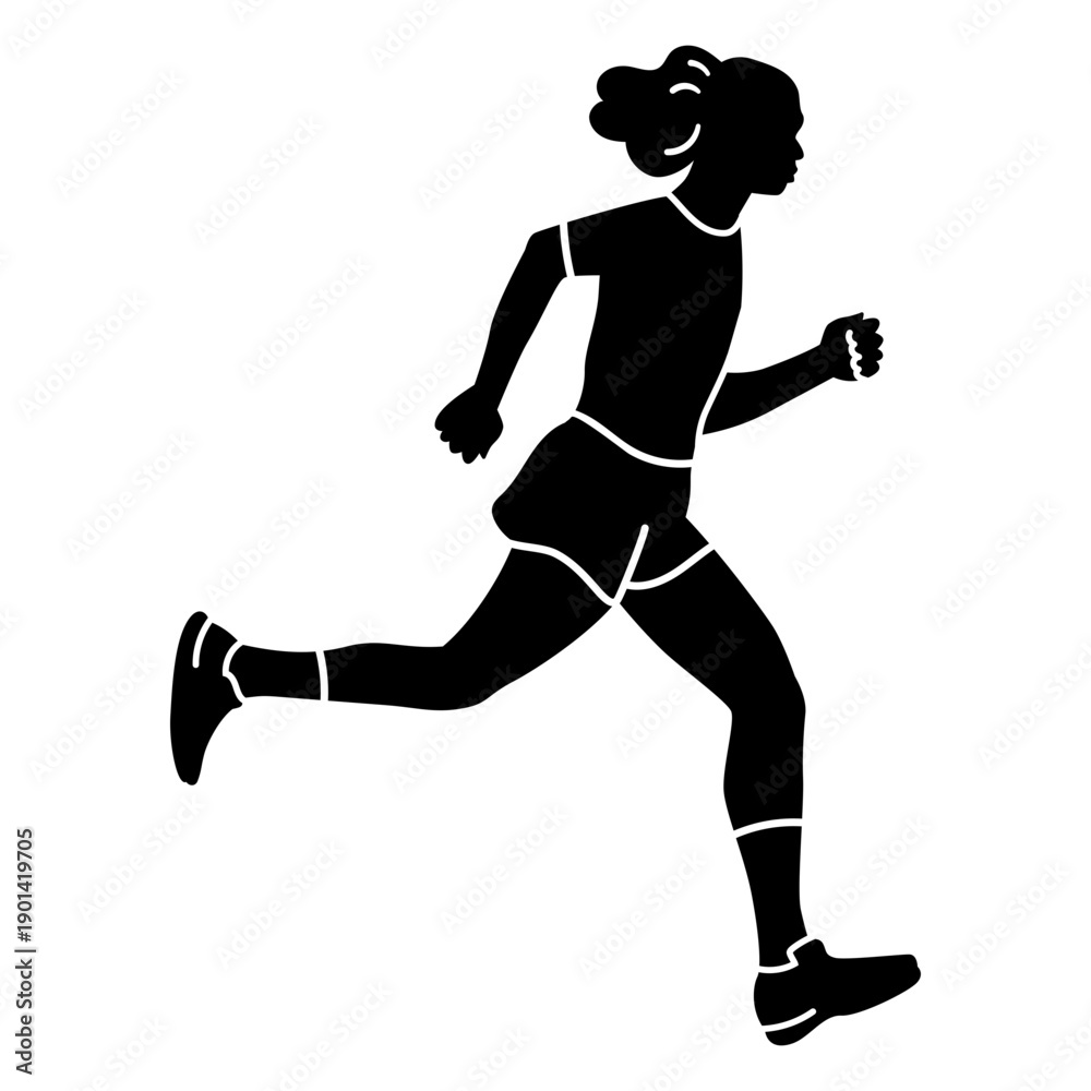 Fototapeta premium Girl running side view