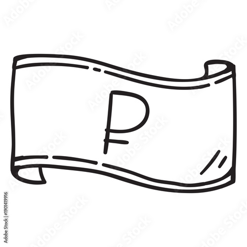 Stroke Russian Ruble Bill