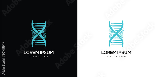 DNA Helix Logo Design - Science Genetics Biotech Medical.