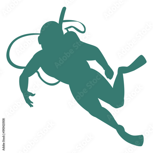 Detailed scuba diving suit silhouette