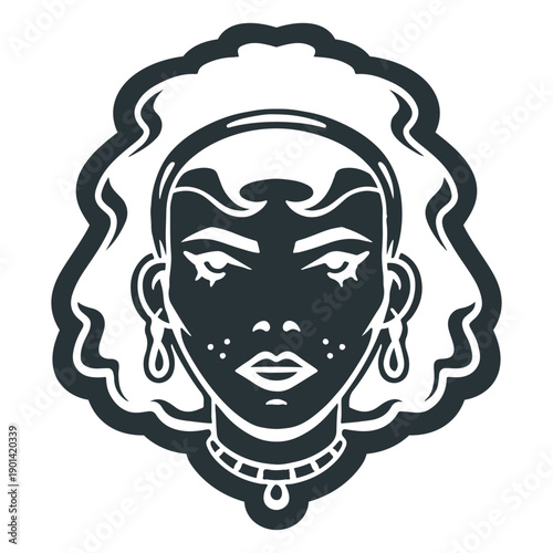 Circus psychic woman head