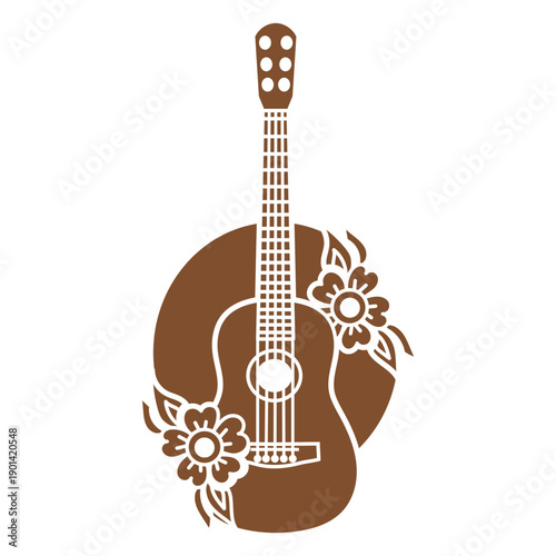 Wild west floral guitar cut out