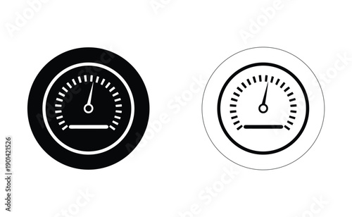 Two different types of speedometer gauges displayed side by side Vector