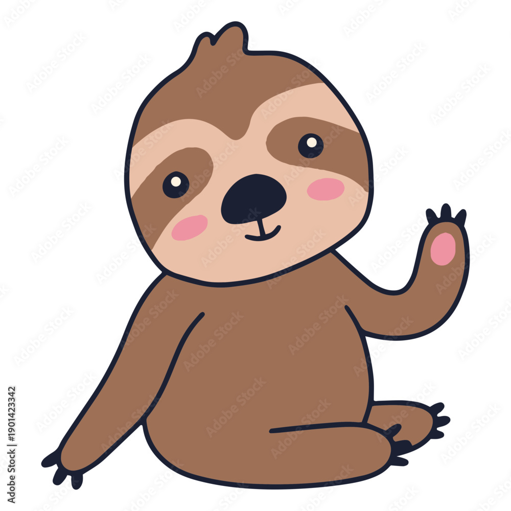 Naklejka premium Baby sloth cute