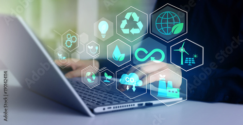 Circular economy in the concept of sustainable business and environmental growth in the future.