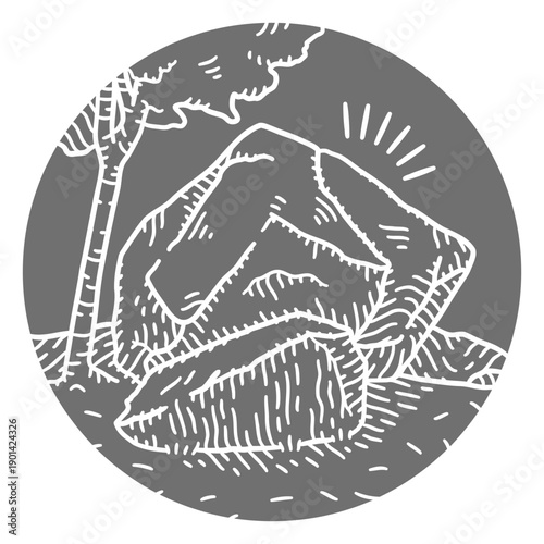 Natural rock cut out element