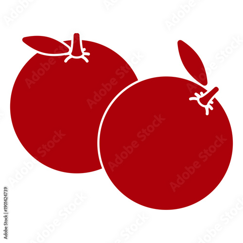 Pair of oranges cut out