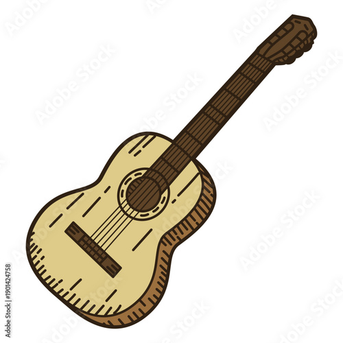 Wild west guitar color stroke