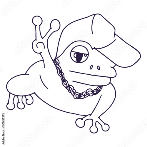 Cool frog filled stroke