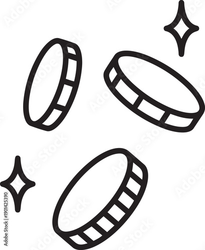 Financial Gleam: A vector illustration showcasing the concept of wealth with elegantly designed coins with shiny effect. 