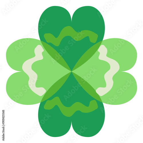 Four leaves clover flat st patricks