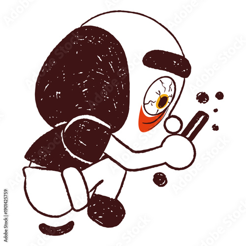 Dog looking for something with lens