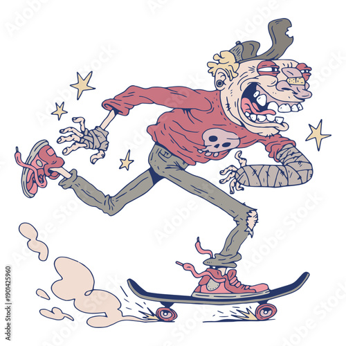 Punk dirty skater character