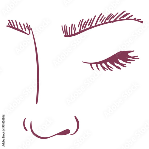 Nose and eyes contour