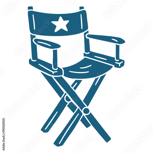 Blue folding cinema star chair