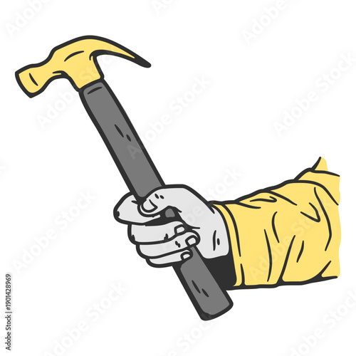 A hand with a hammer