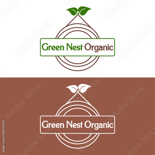 Modern Organic Farm Logo Design With Green Leaves And Circular Badge Style For Natural Food Brand Eco Friendly Business And Healthy Product Identity