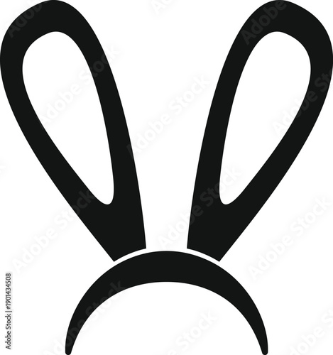 Black rabbit ears headband silhouette conceptualizing easter and spring celebration
