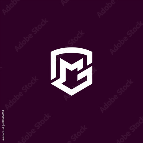 letters mg text logo design vector