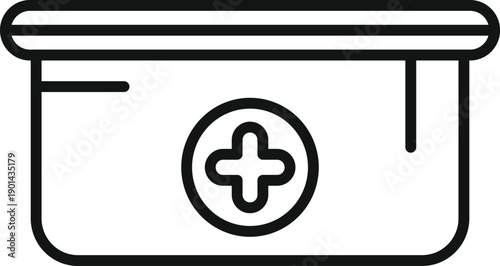 First aid box containing crucial health and accident emergency medical supplies