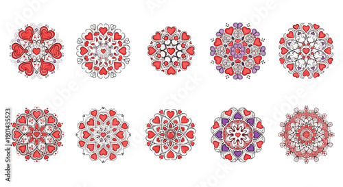 Collection of colorful and detailed virus or bacteria illustrations