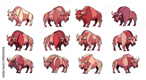 Collection of pixel art hippos in various poses and colors