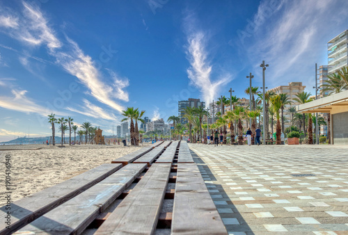 Promenade parallel to San Juan Beach, Alicante, Spain