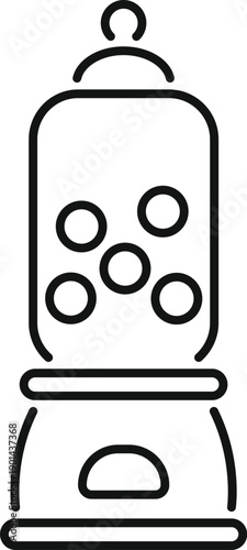Gumball machine icon illustrating a retro candy dispenser graphic