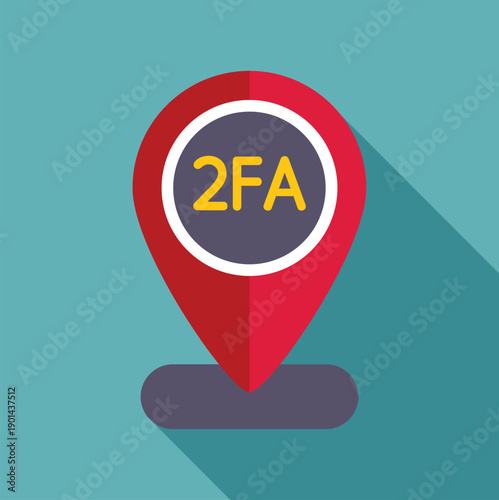 Pin icon displaying 2fa concept for strong account security and login verification