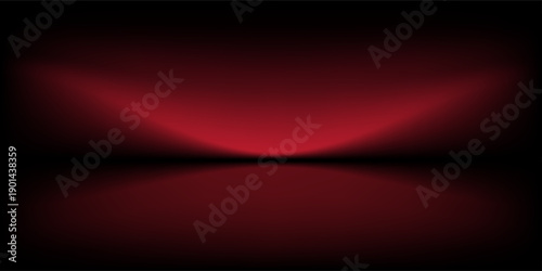 Abstract gradient podium background. Empty red 3D studio background. Clean scene for product presentation mockup template. eps 10