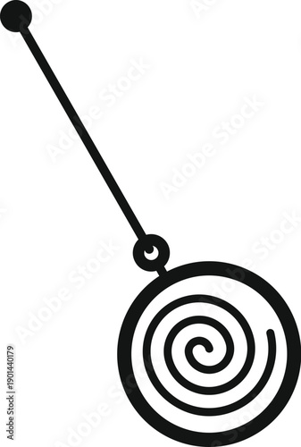 Pendulum with a hypnotic spiral icon causing a trance state