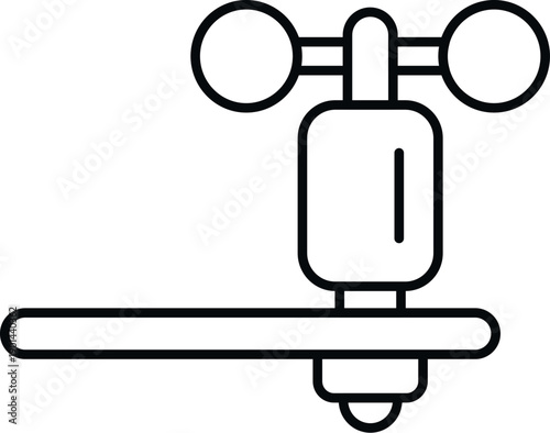 Anemometer icon representing instrument for measuring wind velocity in meteorology