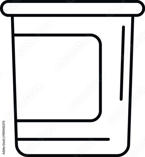 Yogurt tub line icon representing food packaging or a dairy product