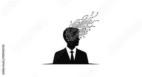 Businessman with exploding brain, symbolizing stress and mental overload