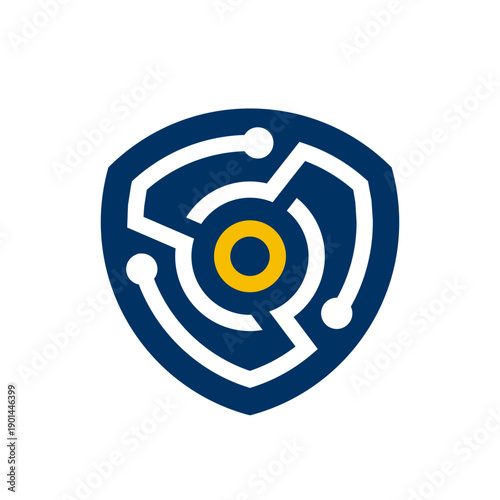 Modern security shield icon representing advanced cyber protection, digital infrastructure, and trusted technology systems. Ideal for cybersecurity solutions, platforms, and enterprise protection bran