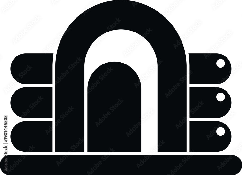Fototapeta premium Inflatable bounce house icon for children's entertainment and playground fun