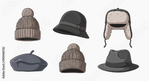 Collection of various hats in different styles and colors  