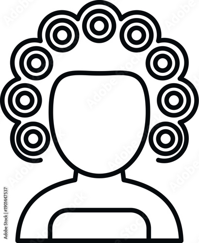 Legal professional wearing a traditional peruke in a simple outline style