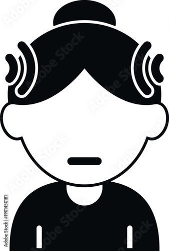 Senior woman wearing hearing aids supporting hearing impairment and sound perception