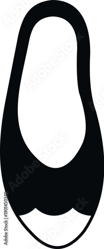 Ballet pointe shoe minimal graphic icon on a white background