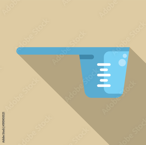 Blue plastic measuring scoop for doing laundry with cleaning powder